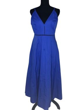 COS V-Neck Midi Slip Dress in blue